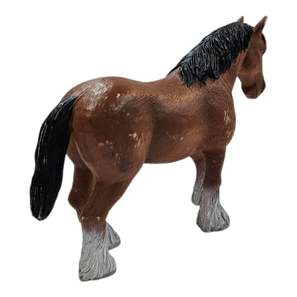Mojo Clydesdale Horse Figure Farm Life Hand Painted Realistic Toy Brown Black - Picture 7 of 12